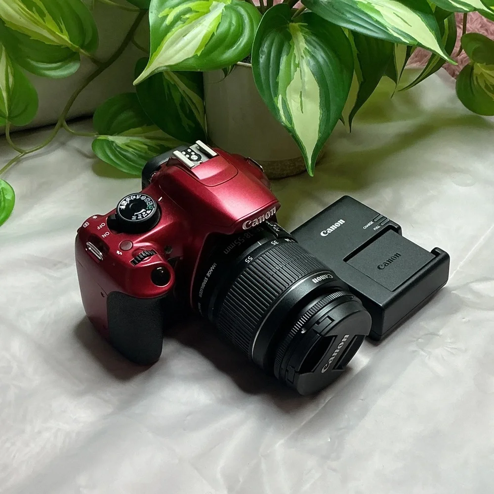 Canon Vibrant Red Digital Camera with Lens and Charger